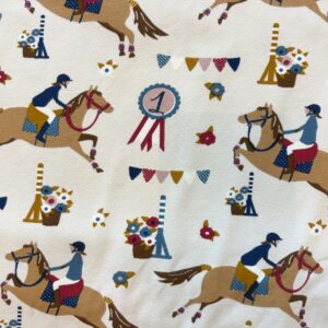 Jersey imprimé chevaux blanc cassé