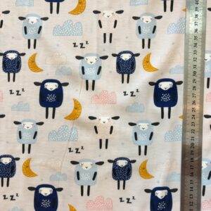 Jersey imprimé moutons rêveurs blanc cassé