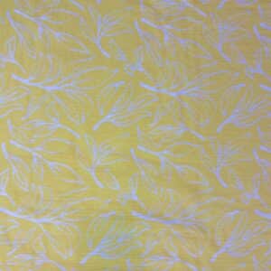 Double gaze imprimée feuilles jaune