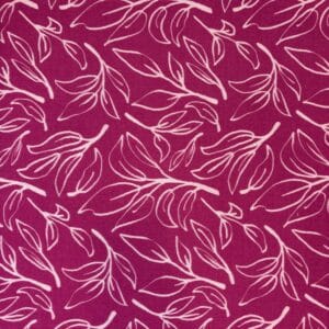 Double gaze imprimée feuilles fuchsia