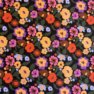 Velours milleraies fleuri coloré