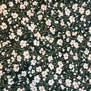 Velours milleraies fleurs vertes