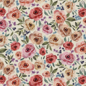 Coton imprimé digital HONORINE Rose/Rouge