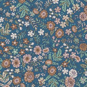 Coton imprimé  BARJAY Bleu/marron