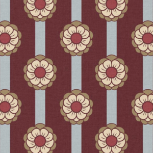Coton imprimé TOLINA Bordeaux/Bleu