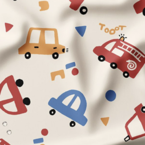 Imperméable imprimé TURBO Ecru/Rouge